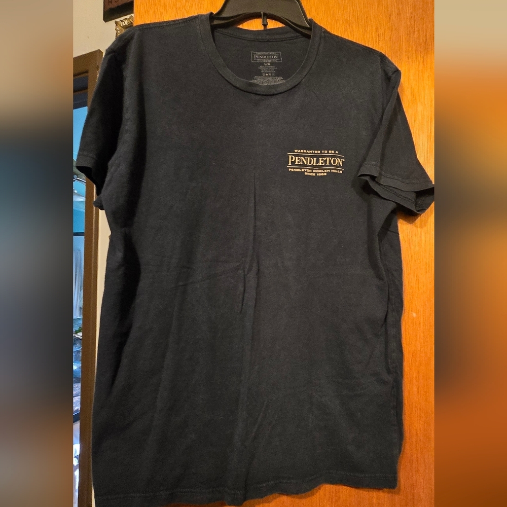 Pendleton Navy Tee with Gold Logo - Short Sleeve SzL